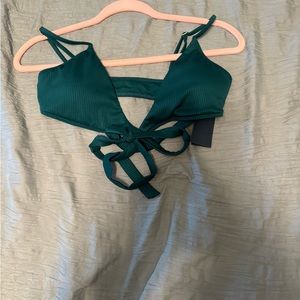 Hollister ribbed cross body swim top